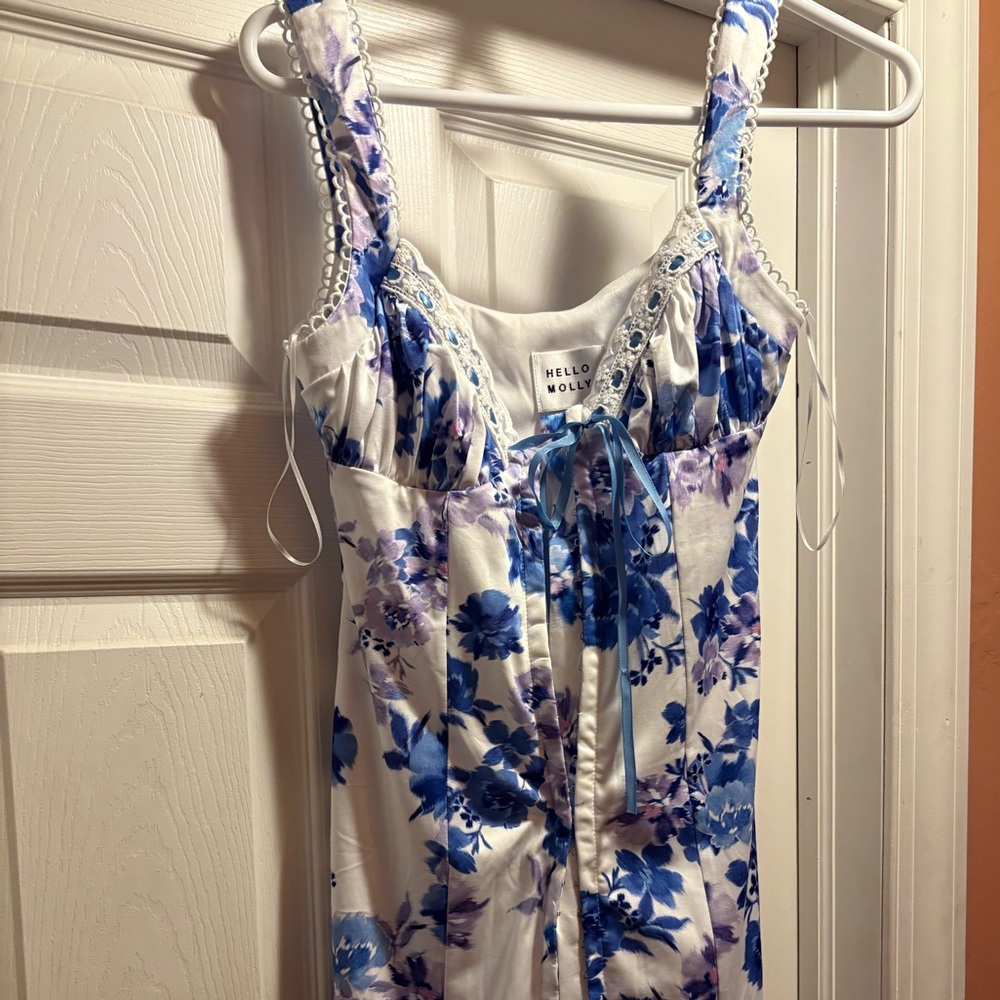 Hello Molly Blue and White Floral Chemise